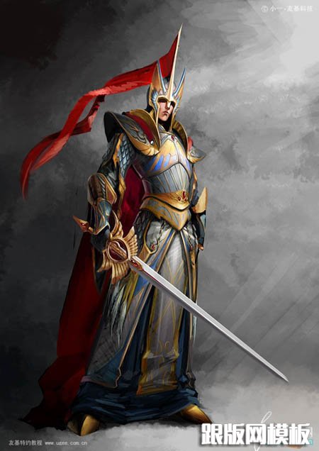 PS结合数位板鼠绘超酷的盔甲武士