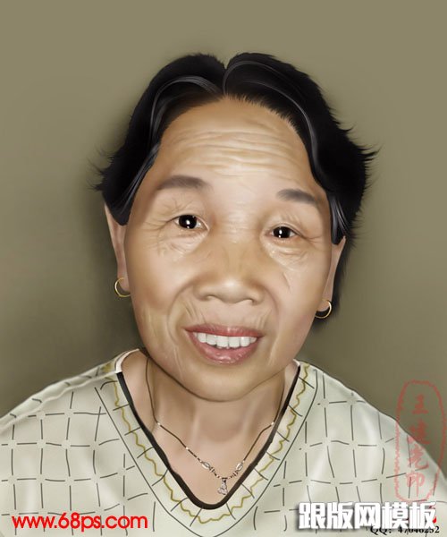 PS鼠绘一位慈祥的老奶奶