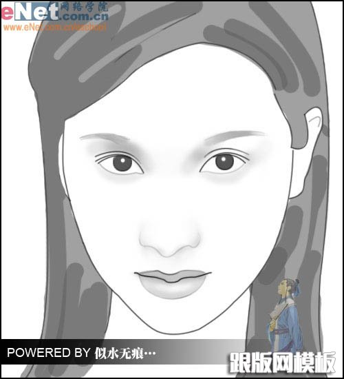 PS快速鼠绘人物黑白头像