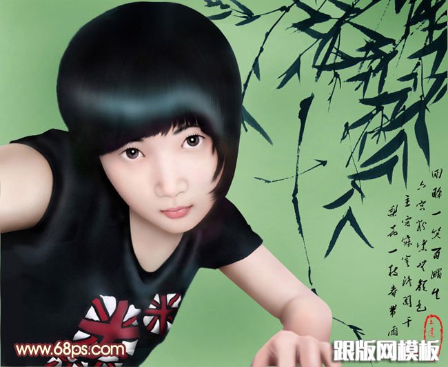 PS鼠绘古典清纯的美女