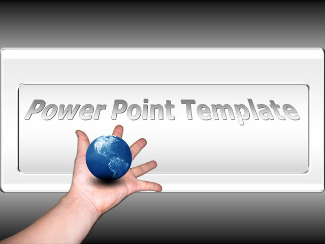 手托地球背景环境保护PPT模板下载