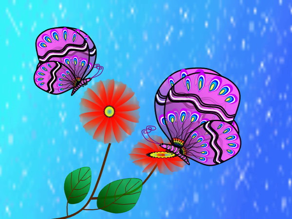 卡通风格蝴蝶花朵PPT模板