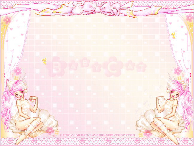 卡通美少女背景PPT模板