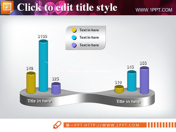 立体PPT柱状图表模板下载