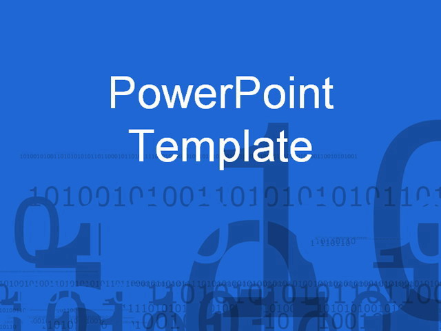 蓝色数字抽象PPT模板下载
