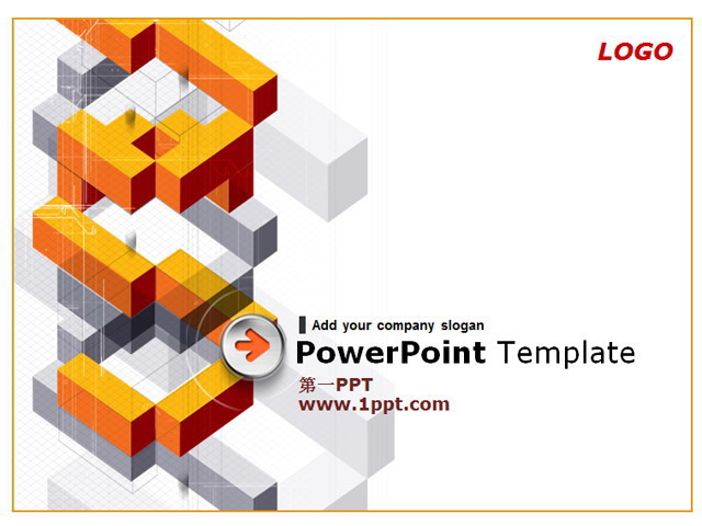 几何体科技PPT模板下载