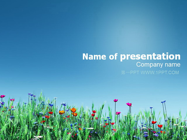 精美花丛PPT模板下载