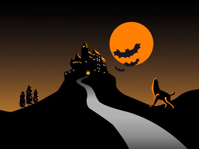 夜色狼吼PPT背景图片