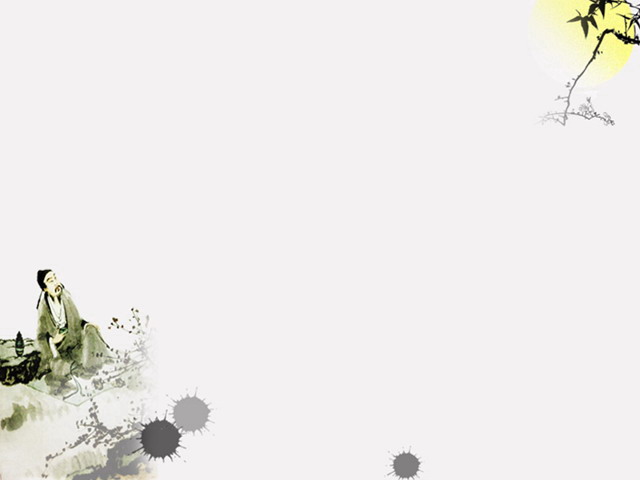 灰色杜甫背景中国风PPT模板下载