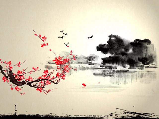 大雁归来中国风春节PPT模板下载