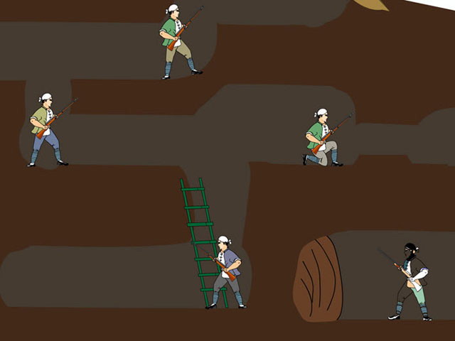 “地道战抗战传奇故事”动画PPT下载