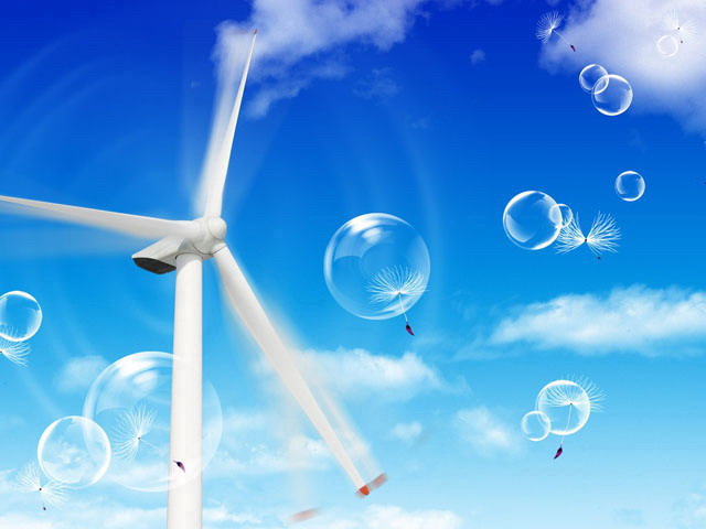 蓝天白云蒲公英PPT背景图片下载