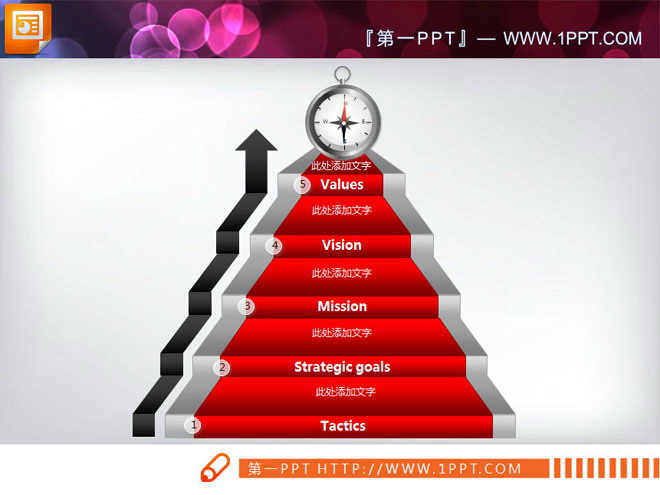 精美的层级递进关系PowerPoint图表下载