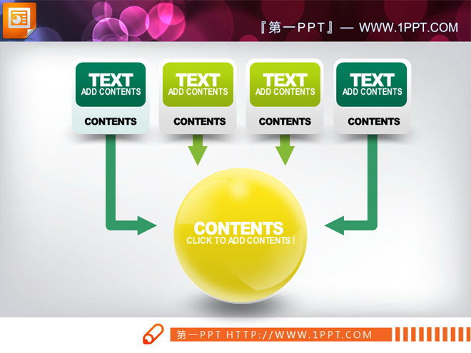 淡雅黄色与绿色幻灯片图表模板打包下载