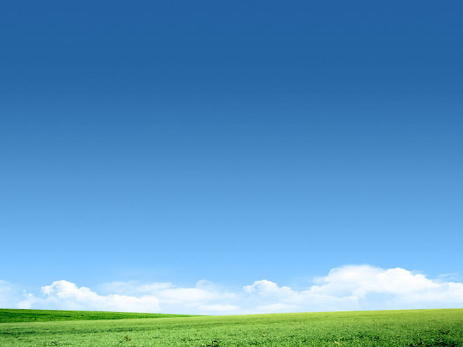 蓝天白云草原幻灯片背景模板下载