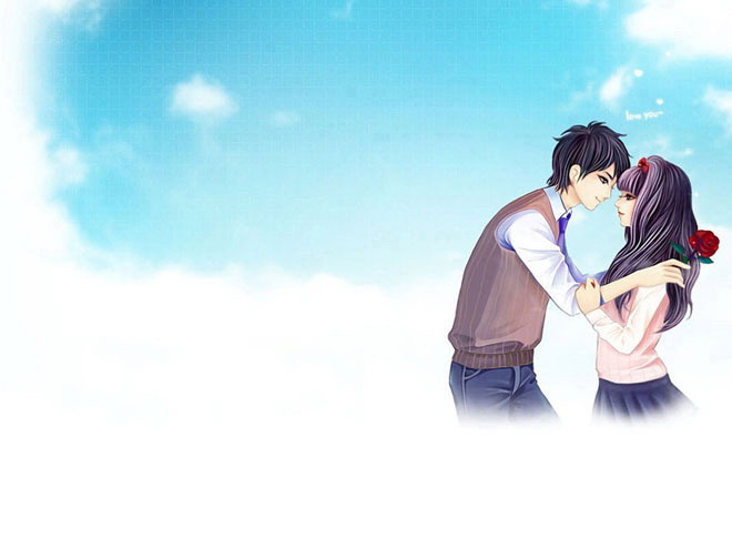 淡雅清新的情侣恋人幻灯片背景图片下载