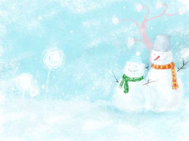 冬日暖阳主题的卡通幻灯片背景图片