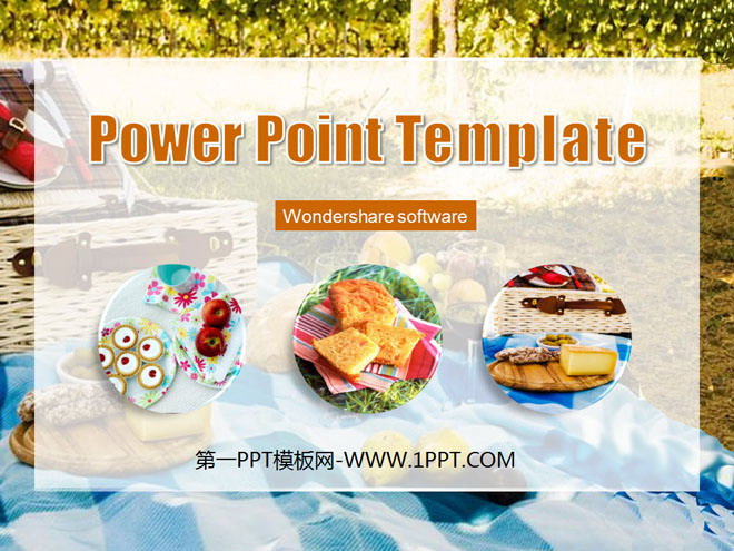 国外家庭户外旅游野炊聚餐PPT模板