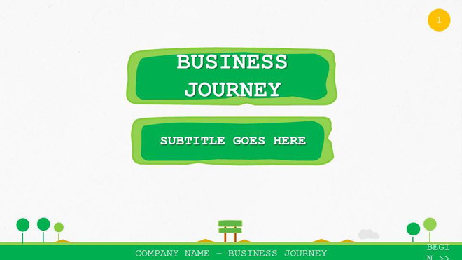 绿色卡通PPT模板