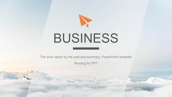 简洁云端云海背景自然风景PPT模板