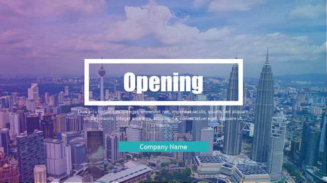 时尚欧美建筑图片排版设计PPT模板免费下载