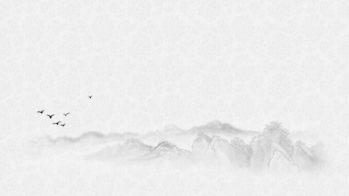八张雅致水墨山水画PPT背景图片