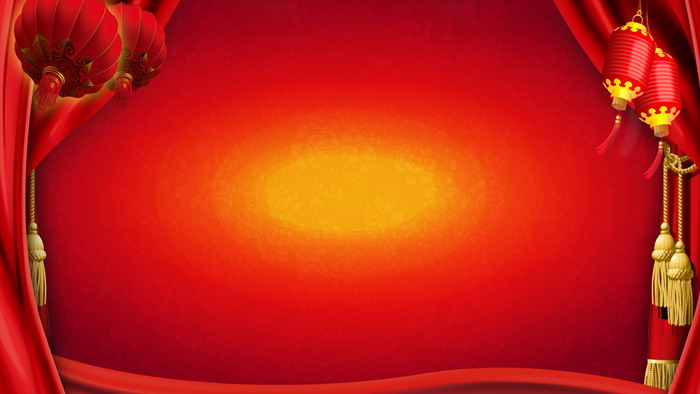 红色灯笼新年PPT背景图片