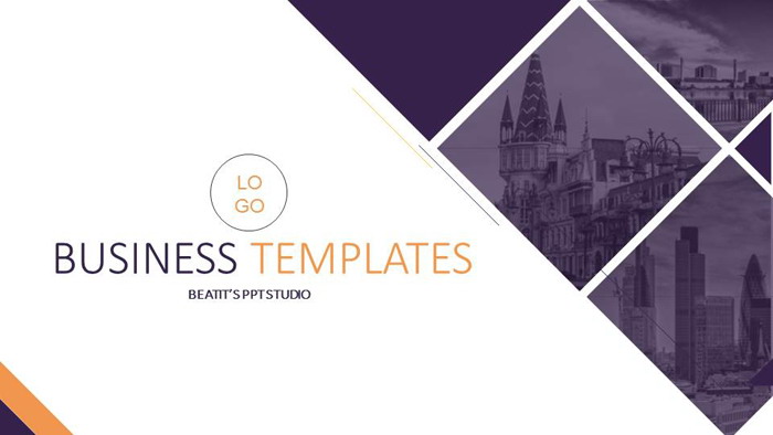 紫色国外欧美PPT模板