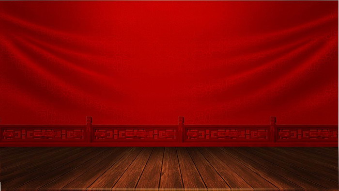 幕布围栏戏台PPT背景图片