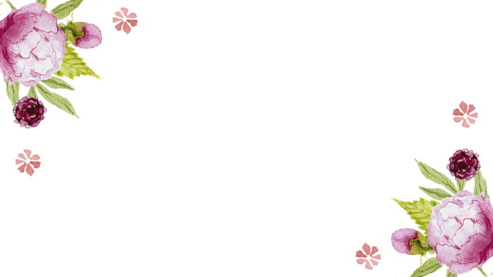 清新水彩花卉PPT背景图片