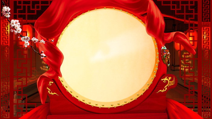 七张红色喜庆春节PPT背景图片